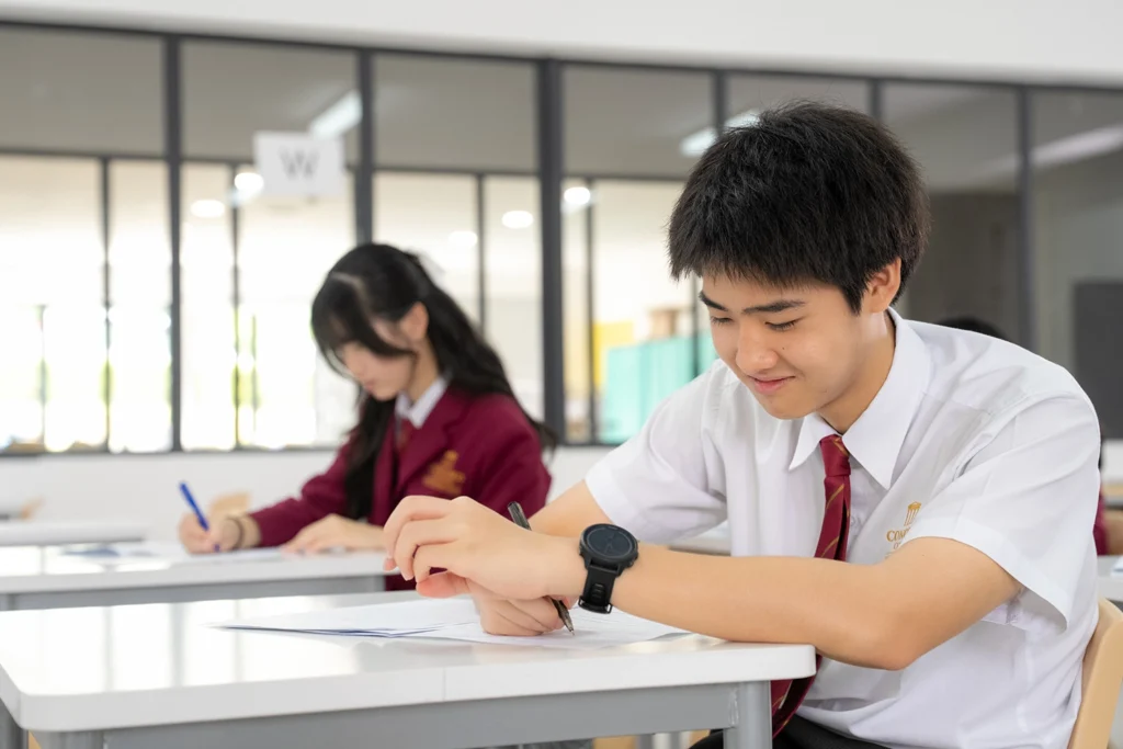 students taking a weekly assessment.