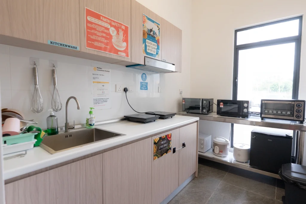 The self-catering kitchenette in the boarding residence.
