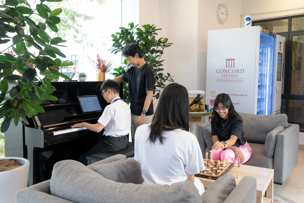 Boarders spend time together in the residence.